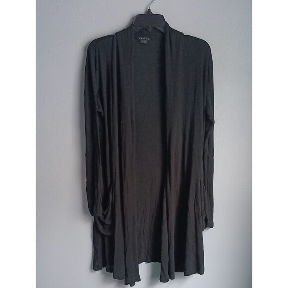 Theory Sweaters - Theory Black Silk Blend Long Open Cardigan